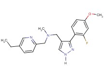 1-(5-ethyl-2-pyridinyl)-N-{[3-(2-fluoro-4-methoxyphenyl)-1H-pyrazol-4-yl]methyl}-N-methylmethanamine