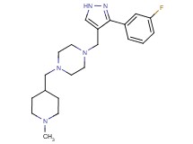 1-{[3-(3-fluorophenyl)-1H-pyrazol-4-yl]methyl}-4-[(1-methylpiperidin-4-yl)methyl]piperazine