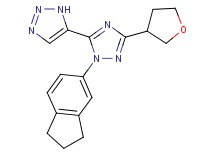 5-[1-(2,3-dihydro-1H-inden-5-yl)-3-(tetrahydrofuran-3-yl)-1H-1,2,4-triazol-5-yl]-1H-1,2,3-triazole