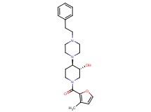 (3R*,4R*)-1-(3-methyl-2-furoyl)-4-[4-(2-phenylethyl)-1-piperazinyl]-3-piperidinol