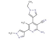 2-amino-4-(1-ethyl-1H-pyrazol-4-yl)-5-methyl-6-(1-methyl-1H-pyrazol-4-yl)nicotinonitrile