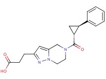 3-(5-{[(1R*,2R*)-2-phenylcyclopropyl]carbonyl}-4,5,6,7-tetrahydropyrazolo[1,5-a]pyrazin-2-yl)propanoic acid