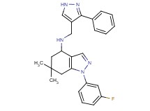 1-(3-fluorophenyl)-6,6-dimethyl-N-[(3-phenyl-1H-pyrazol-4-yl)methyl]-4,5,6,7-tetrahydro-1H-indazol-4-amine
