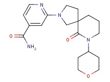 2-[6-oxo-7-(tetrahydro-2H-pyran-4-yl)-2,7-diazaspiro[4.5]dec-2-yl]isonicotinamide