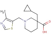 3-(cyclopropylmethyl)-1-[(4-methyl-1,3-thiazol-5-yl)methyl]-3-piperidinecarboxylic acid
