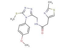 N-{[4-(4-methoxyphenyl)-5-(methylthio)-4H-1,2,4-triazol-3-yl]methyl}-2-(2-methyl-1,3-thiazol-4-yl)acetamide