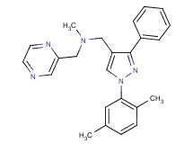 1-[1-(2,5-dimethylphenyl)-3-phenyl-1H-pyrazol-4-yl]-N-methyl-N-(2-pyrazinylmethyl)methanamine