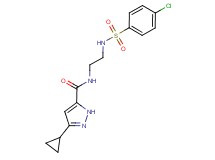 N-(2-{[(4-chlorophenyl)sulfonyl]amino}ethyl)-3-cyclopropyl-1H-pyrazole-5-carboxamide