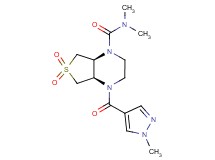 (4aR*,7aS*)-N,N-dimethyl-4-[(1-methyl-1H-pyrazol-4-yl)carbonyl]hexahydrothieno[3,4-b]pyrazine-1(2H)-carboxamide 6,6-dioxide