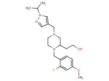 2-{1-(2-fluoro-4-methoxybenzyl)-4-[(1-isopropyl-1H-pyrazol-4-yl)methyl]-2-piperazinyl}ethanol
