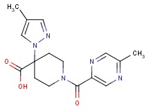 1-[(5-methylpyrazin-2-yl)carbonyl]-4-(4-methyl-1H-pyrazol-1-yl)piperidine-4-carboxylic acid