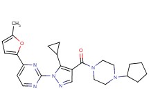 2-{4-[(4-cyclopentyl-1-piperazinyl)carbonyl]-5-cyclopropyl-1H-pyrazol-1-yl}-4-(5-methyl-2-furyl)pyrimidine