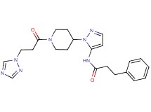 3-phenyl-N-(1-{1-[3-(1H-1,2,4-triazol-1-yl)propanoyl]-4-piperidinyl}-1H-pyrazol-5-yl)propanamide