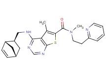 4-{[(1R*,2S*,4R*)-bicyclo[2.2.1]hept-5-en-2-ylmethyl]amino}-N,5-dimethyl-N-[2-(2-pyridinyl)ethyl]thieno[2,3-d]pyrimidine-6-carboxamide