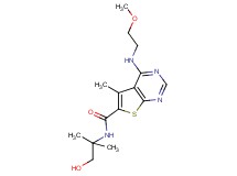 N-(2-hydroxy-1,1-dimethylethyl)-4-[(2-methoxyethyl)amino]-5-methylthieno[2,3-d]pyrimidine-6-carboxamide