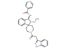 N-[(2R*,3R*)-1'-(1H-indazol-3-ylacetyl)-2-methoxy-2,3-dihydrospiro[indene-1,4'-piperidin]-3-yl]isonicotinamide