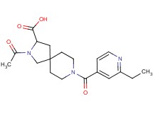 2-acetyl-8-(2-ethylisonicotinoyl)-2,8-diazaspiro[4.5]decane-3-carboxylic acid