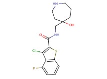3-chloro-4-fluoro-N-[(4-hydroxy-4-azepanyl)methyl]-1-benzothiophene-2-carboxamide