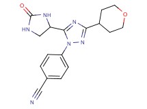 4-[5-(2-oxoimidazolidin-4-yl)-3-(tetrahydro-2H-pyran-4-yl)-1H-1,2,4-triazol-1-yl]benzonitrile