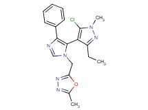 2-{[5-(5-chloro-3-ethyl-1-methyl-1H-pyrazol-4-yl)-4-phenyl-1H-imidazol-1-yl]methyl}-5-methyl-1,3,4-oxadiazole