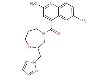 2,6-dimethyl-4-{[2-(1H-pyrazol-1-ylmethyl)-1,4-oxazepan-4-yl]carbonyl}quinoline
