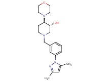 (3R*,4R*)-1-[3-(3,5-dimethyl-1H-pyrazol-1-yl)benzyl]-4-(4-morpholinyl)-3-piperidinol