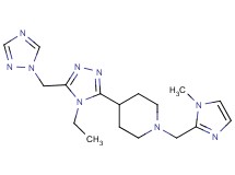 4-[4-ethyl-5-(1H-1,2,4-triazol-1-ylmethyl)-4H-1,2,4-triazol-3-yl]-1-[(1-methyl-1H-imidazol-2-yl)methyl]piperidine