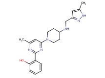 2-[4-methyl-6-(4-{[(5-methyl-1H-pyrazol-3-yl)methyl]amino}piperidin-1-yl)pyrimidin-2-yl]phenol