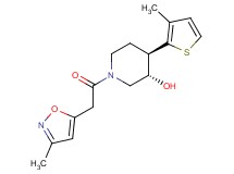 (3S*,4R*)-1-[(3-methylisoxazol-5-yl)acetyl]-4-(3-methyl-2-thienyl)piperidin-3-ol