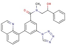 N-(2-hydroxy-2-phenylethyl)-N-methyl-3-(8-quinolinyl)-5-(1H-tetrazol-1-yl)benzamide