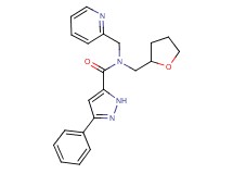 3-phenyl-N-(pyridin-2-ylmethyl)-N-(tetrahydrofuran-2-ylmethyl)-1H-pyrazole-5-carboxamide