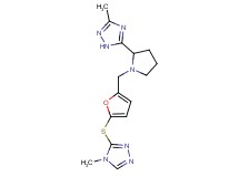 3-methyl-5-[1-({5-[(4-methyl-4H-1,2,4-triazol-3-yl)thio]-2-furyl}methyl)pyrrolidin-2-yl]-1H-1,2,4-triazole