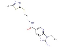2-amino-3-ethyl-N-{3-[(5-methyl-1,3,4-thiadiazol-2-yl)thio]propyl}-3H-imidazo[4,5-b]pyridine-6-carboxamide