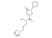 1-cyclopentyl-N-methyl-5-oxo-N-[3-(1H-pyrazol-1-yl)propyl]-3-pyrrolidinecarboxamide