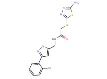 2-[(5-amino-1,3,4-thiadiazol-2-yl)thio]-N-{[3-(2-chlorophenyl)isoxazol-5-yl]methyl}acetamide