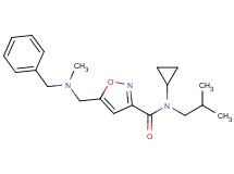 5-{[benzyl(methyl)amino]methyl}-N-cyclopropyl-N-isobutylisoxazole-3-carboxamide