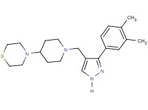 4-(1-{[3-(3,4-dimethylphenyl)-1H-pyrazol-4-yl]methyl}-4-piperidinyl)thiomorpholine