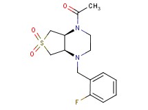 (4aR*,7aS*)-1-acetyl-4-(2-fluorobenzyl)octahydrothieno[3,4-b]pyrazine 6,6-dioxide