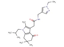 N-[(1-ethyl-1H-pyrazol-4-yl)methyl]-2-(1-isobutyl-2,6,6-trimethyl-4-oxo-4,5,6,7-tetrahydro-1H-indol-3-yl)acetamide