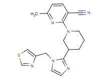 6-methyl-2-{3-[1-(1,3-thiazol-4-ylmethyl)-1H-imidazol-2-yl]-1-piperidinyl}nicotinonitrile