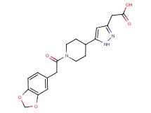 {5-[1-(1,3-benzodioxol-5-ylacetyl)piperidin-4-yl]-1H-pyrazol-3-yl}acetic acid