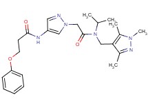 N-[1-(2-{isopropyl[(1,3,5-trimethyl-1H-pyrazol-4-yl)methyl]amino}-2-oxoethyl)-1H-pyrazol-4-yl]-3-phenoxypropanamide