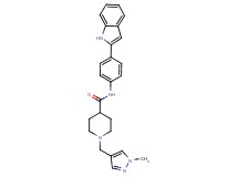 N-[4-(1H-indol-2-yl)phenyl]-1-[(1-methyl-1H-pyrazol-4-yl)methyl]-4-piperidinecarboxamide