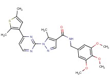 1-[4-(2,5-dimethyl-3-thienyl)-2-pyrimidinyl]-5-methyl-N-(3,4,5-trimethoxybenzyl)-1H-pyrazole-4-carboxamide
