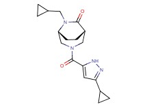 (1S*,5R*)-6-(cyclopropylmethyl)-3-[(3-cyclopropyl-1H-pyrazol-5-yl)carbonyl]-3,6-diazabicyclo[3.2.2]nonan-7-one
