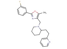 2-[2-(1-{[2-(3-fluorophenyl)-5-methyl-1,3-oxazol-4-yl]methyl}-2-piperidinyl)ethyl]pyridine