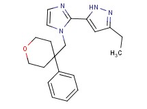 3-ethyl-5-{1-[(4-phenyltetrahydro-2H-pyran-4-yl)methyl]-1H-imidazol-2-yl}-1H-pyrazole
