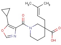 1-[(5-cyclopropyl-1,3-oxazol-4-yl)carbonyl]-3-(3-methyl-2-buten-1-yl)-3-piperidinecarboxylic acid