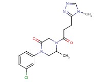 1-(3-chlorophenyl)-5-methyl-4-[3-(4-methyl-4H-1,2,4-triazol-3-yl)propanoyl]-2-piperazinone