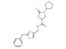 N-[(2-benzyl-1,3-thiazol-4-yl)methyl]-1-cyclopentyl-5-oxo-3-pyrrolidinecarboxamide